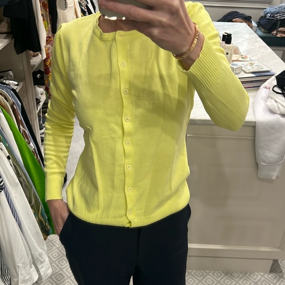 Cotton lemon yellow cardigan small - Picture 5 of 5